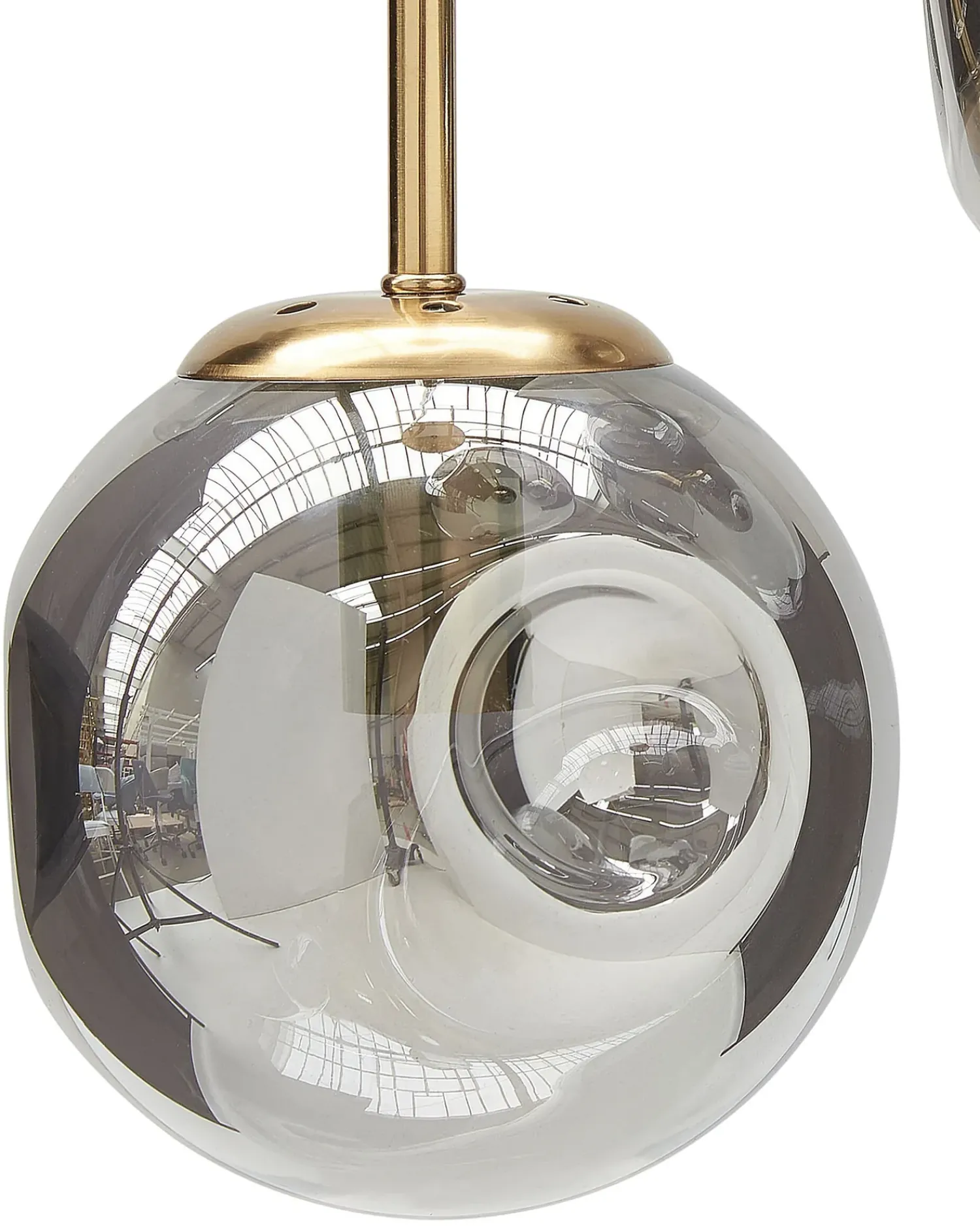 Beliani Lampadario RALFES Vetro Ottone Ottone Trasparente