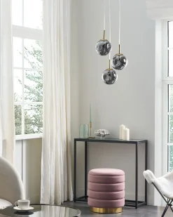 Beliani Lampadario RALFES Vetro Ottone Ottone Trasparente