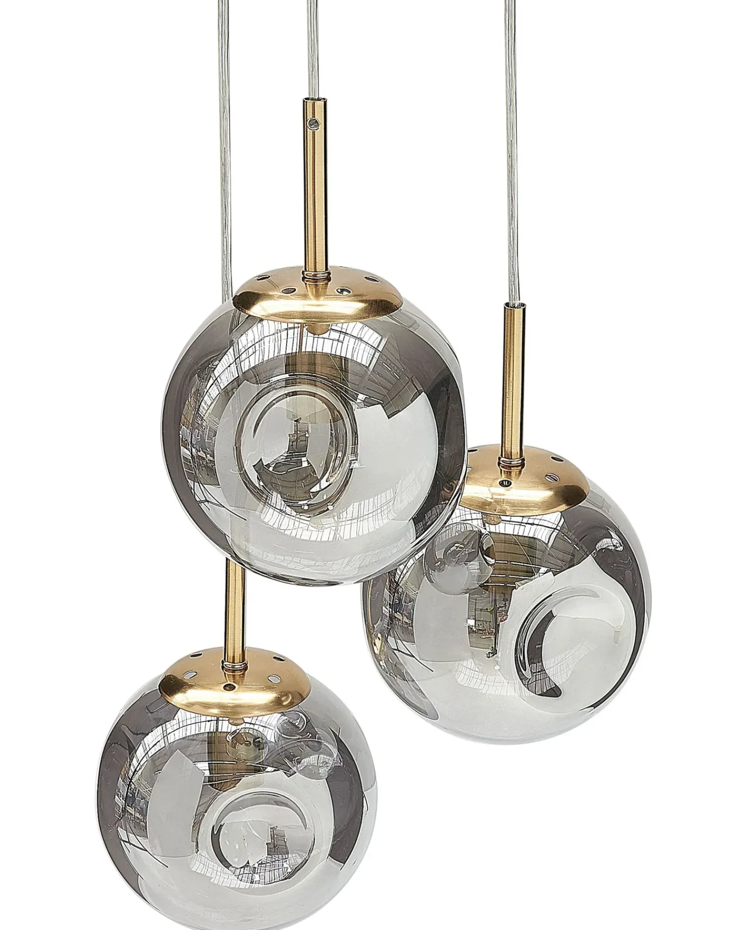 Beliani Lampadario RALFES Vetro Ottone Ottone Trasparente