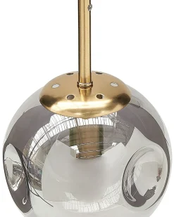 Beliani Lampadario RALFES Vetro Ottone Ottone Trasparente