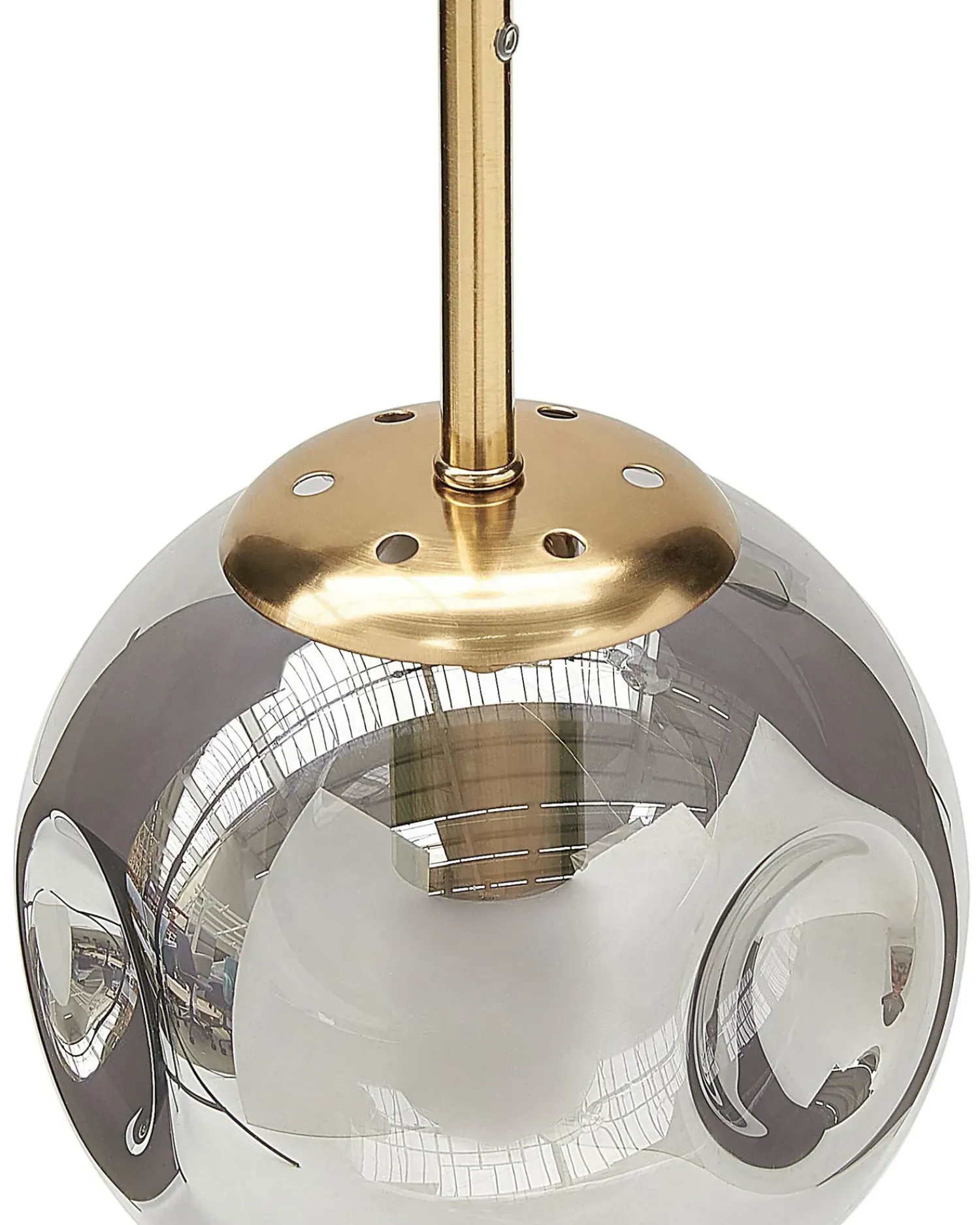 Beliani Lampadario RALFES Vetro Ottone Ottone Trasparente
