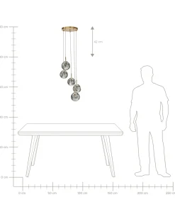 Clearance Beliani Lampadario RALFES Vetro Ottone Ottone Trasparente
