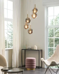 Clearance Beliani Lampadario RALFES Vetro Ottone Ottone Trasparente