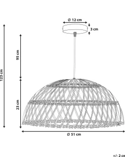 Beliani Lampadario RAVINE Rattan Naturale Marrone