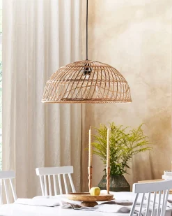 Beliani Lampadario RAVINE Rattan Naturale Marrone
