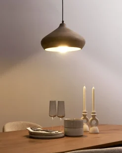 New Beliani Lampadario RAWI Legno di mango chiaro Marrone