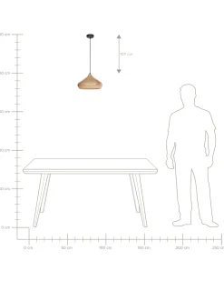 New Beliani Lampadario RAWI Legno di mango chiaro Marrone