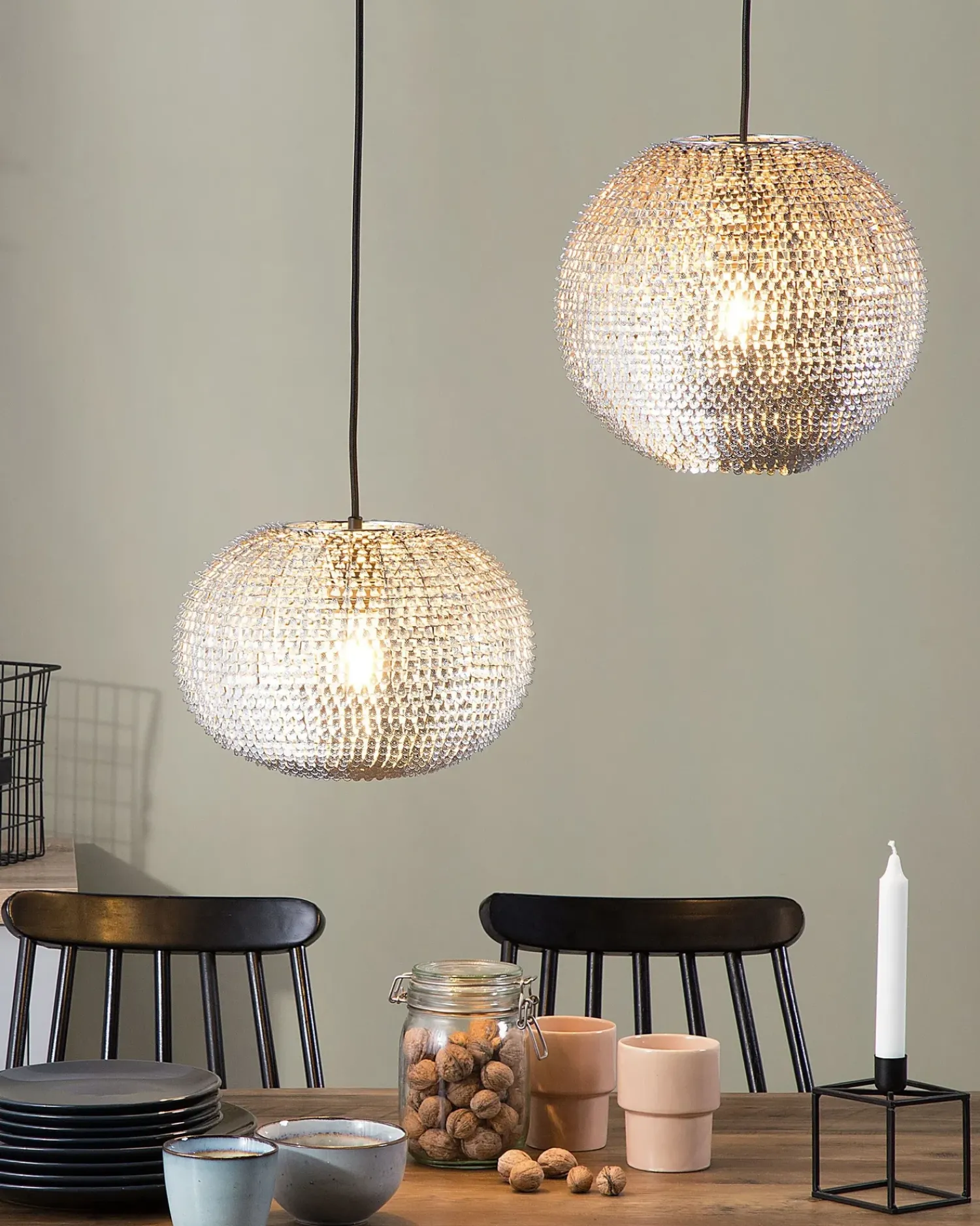 Beliani Lampadario REINE Metallo Argento