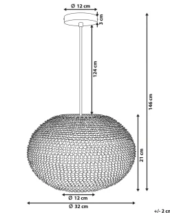Beliani Lampadario REINE Metallo Argento