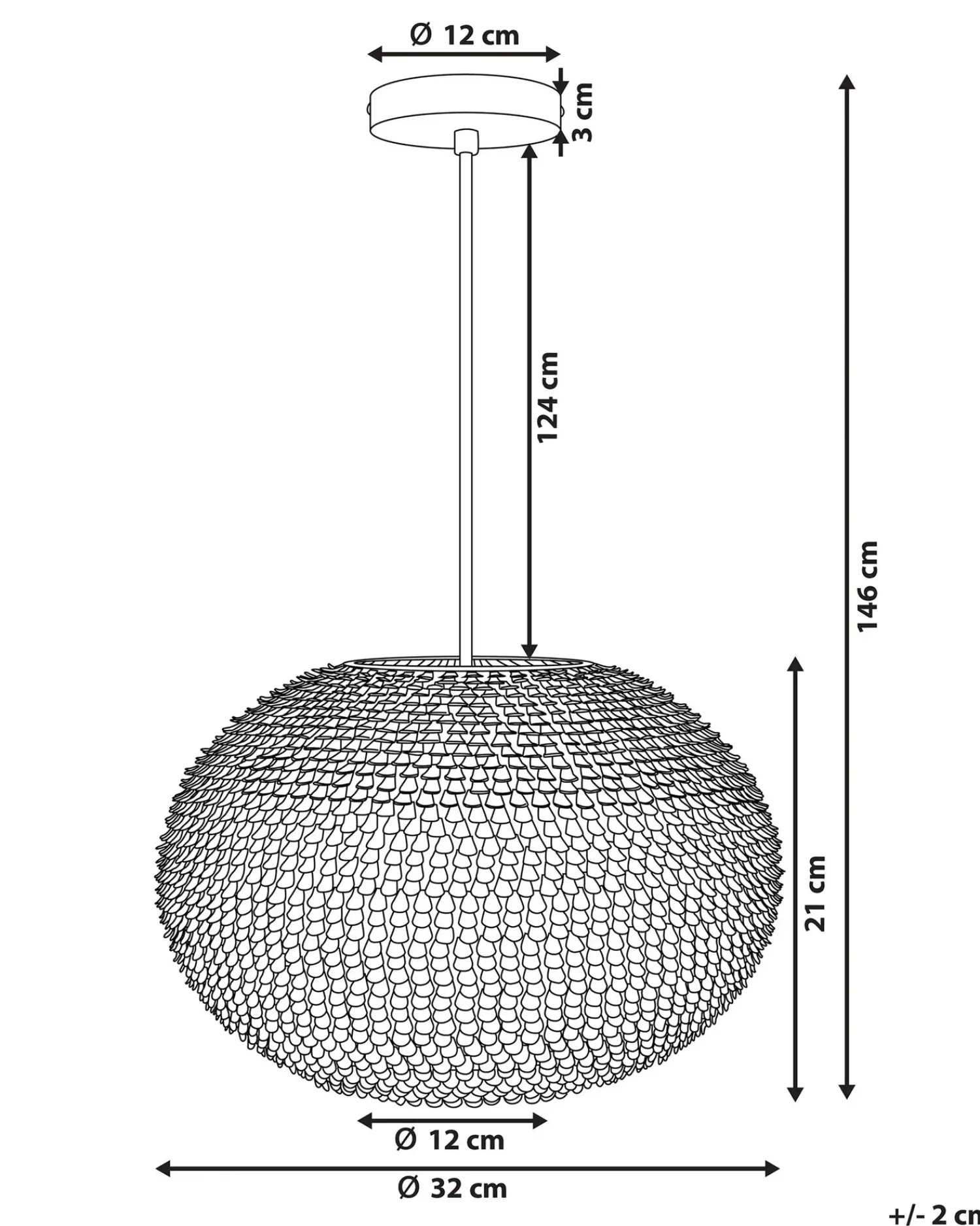 Beliani Lampadario REINE Metallo Argento