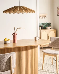 Hot Beliani Lampadario SABOGAL Vimini Naturale Naturale Nero