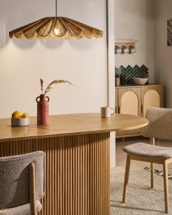 Hot Beliani Lampadario SABOGAL Vimini Naturale Naturale Nero