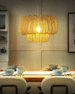 Outlet Beliani Lampadario SAISI Corda di carta Beige