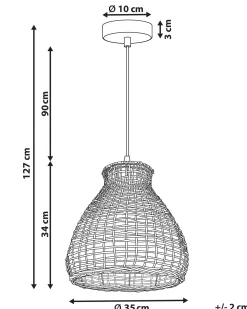 Sale Beliani Lampadario SAKENI Rattan Naturale Marrone