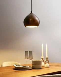 Discount Beliani Lampadario SANYATI Legno di mango scuro Marrone