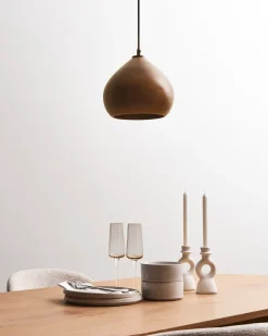 Discount Beliani Lampadario SANYATI Legno di mango scuro Marrone