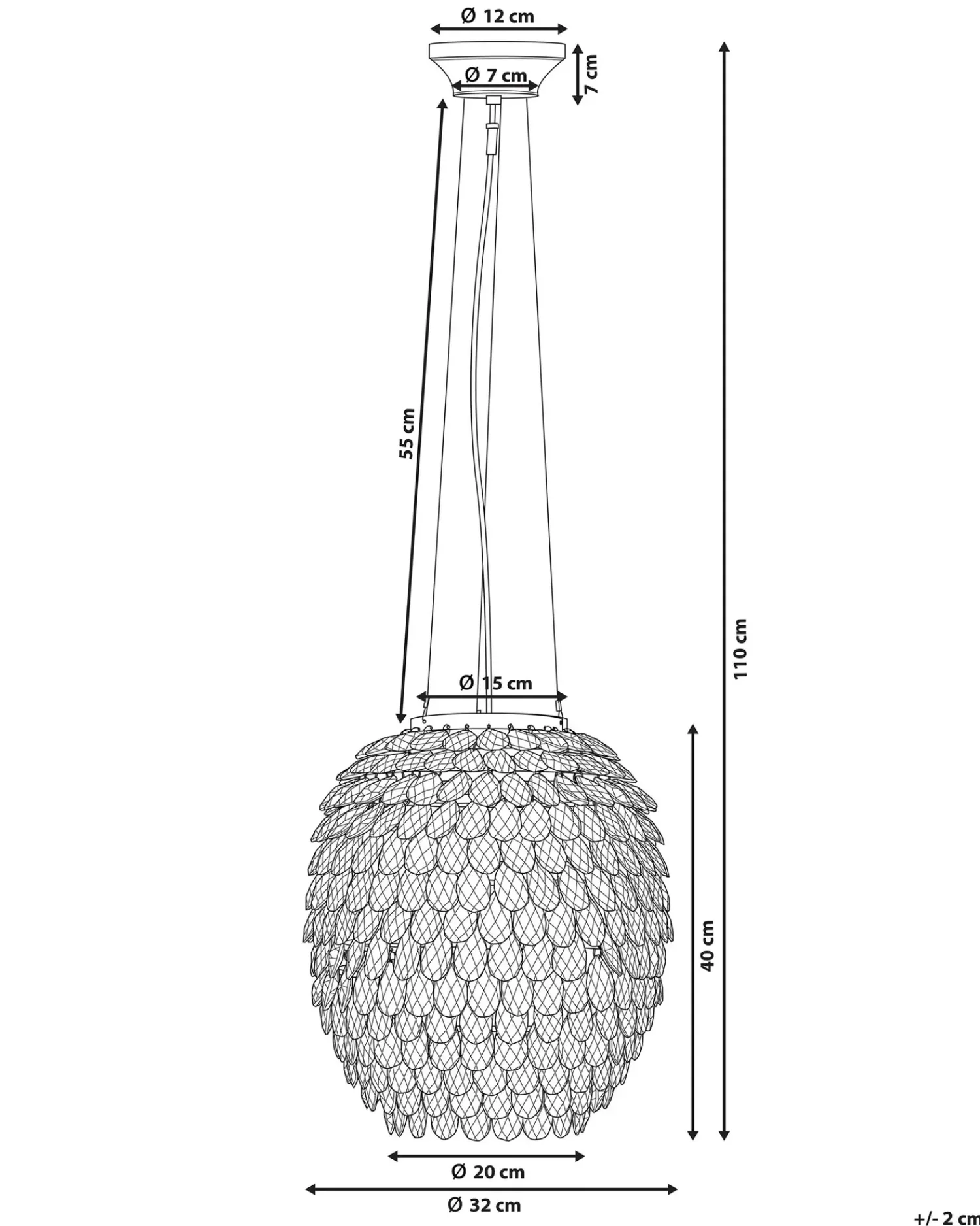Discount Beliani Lampadario SAUER Argento