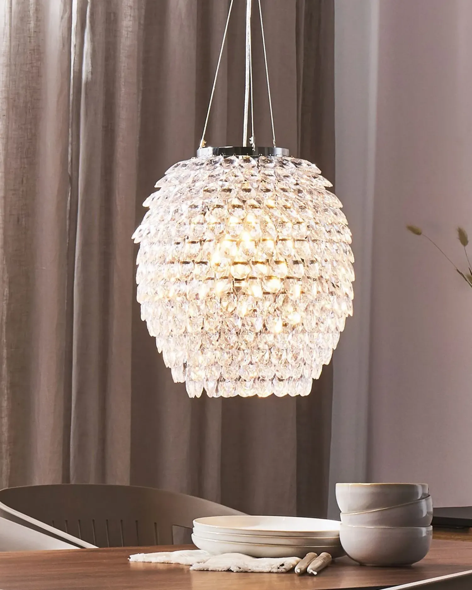 Discount Beliani Lampadario SAUER Argento