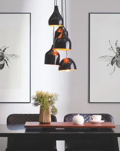 Clearance Beliani Lampadario SAVIO Metallo Marrone dorato Nero