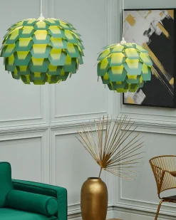 New Beliani Lampadario SEGRE L scuro Verde