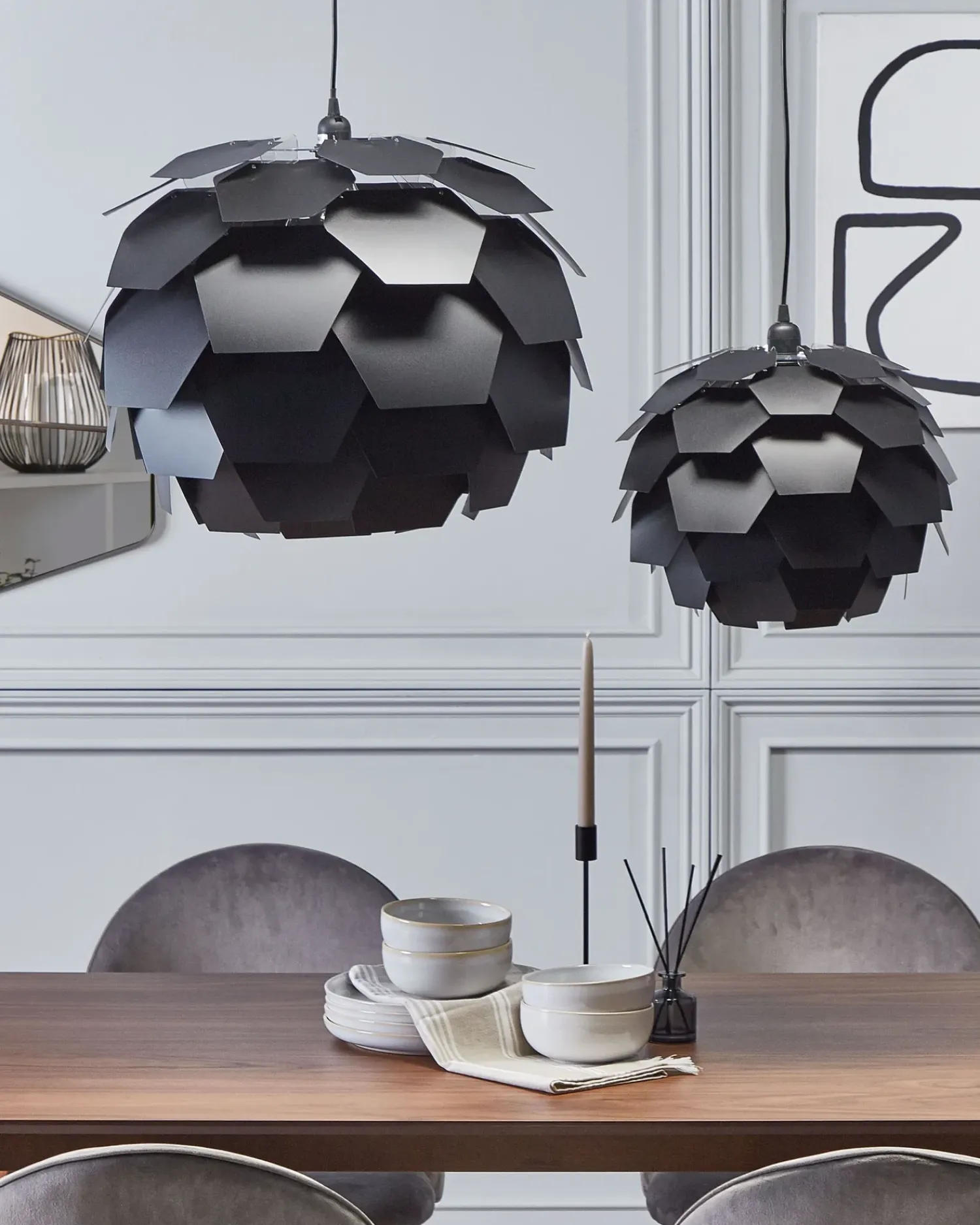 Clearance Beliani Lampadario SEGRE S Nero