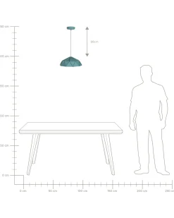 Beliani Lampadario SENIA Metallo Turchese Blu
