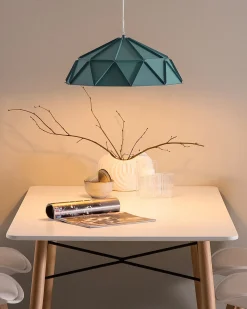 Beliani Lampadario SENIA Metallo Turchese Blu