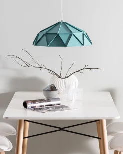 Beliani Lampadario SENIA Metallo Turchese Blu