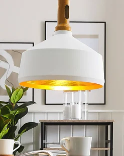 Clearance Beliani Lampadario SEPIK Metallo Bianco Bianco Oro