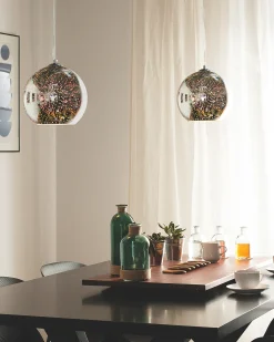 Sale Beliani Lampadario SESSERA Vetro Argento