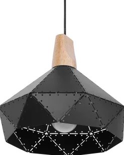 Outlet Beliani Lampadario SOMME Metallo Nero Marrone Nero
