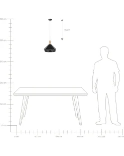 Outlet Beliani Lampadario SOMME Metallo Nero Marrone Nero