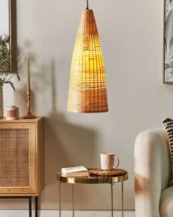Best Beliani Lampadario SUAM Bambù Naturale Marrone