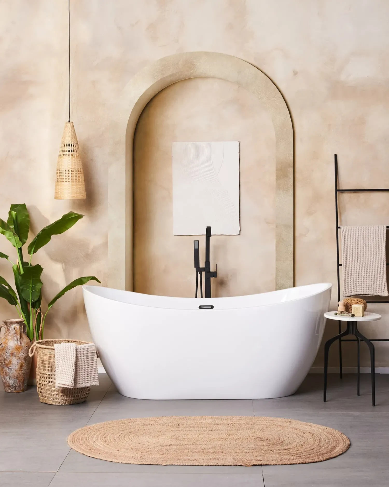 Best Beliani Lampadario SUAM Bambù Naturale Marrone