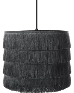 Best Beliani Lampadario SUAPURE Tessuto Nero Nero Oro