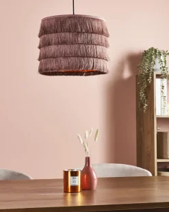 Online Beliani Lampadario SUAPURE Tessuto Rosa
