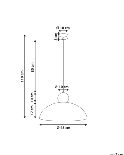 Beliani Lampadario SUERTE Rattan Naturale Bianco Naturale
