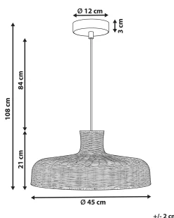 Best Beliani Lampadario TAMARIN Rattan Naturale Marrone