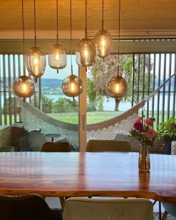 New Beliani Lampadario TARLO Vetro Ottone Argento Nero