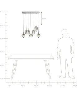 New Beliani Lampadario TARLO Vetro Ottone Argento Nero