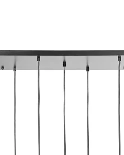 New Beliani Lampadario TARLO Vetro Ottone Argento Nero