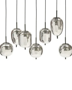 New Beliani Lampadario TARLO Vetro Ottone Argento Nero