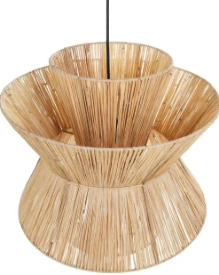Hot Beliani Lampadario TELAMBA Vimini Naturale Naturale Nero