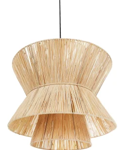 Hot Beliani Lampadario TELAMBA Vimini Naturale Naturale Nero