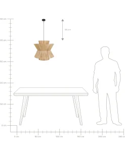 Hot Beliani Lampadario TELAMBA Vimini Naturale Naturale Nero