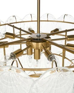 Online Beliani Lampadario TEMASH Vetro Ottone Ottone Trasparente