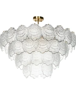 Online Beliani Lampadario TEMASH Vetro Ottone Ottone Trasparente