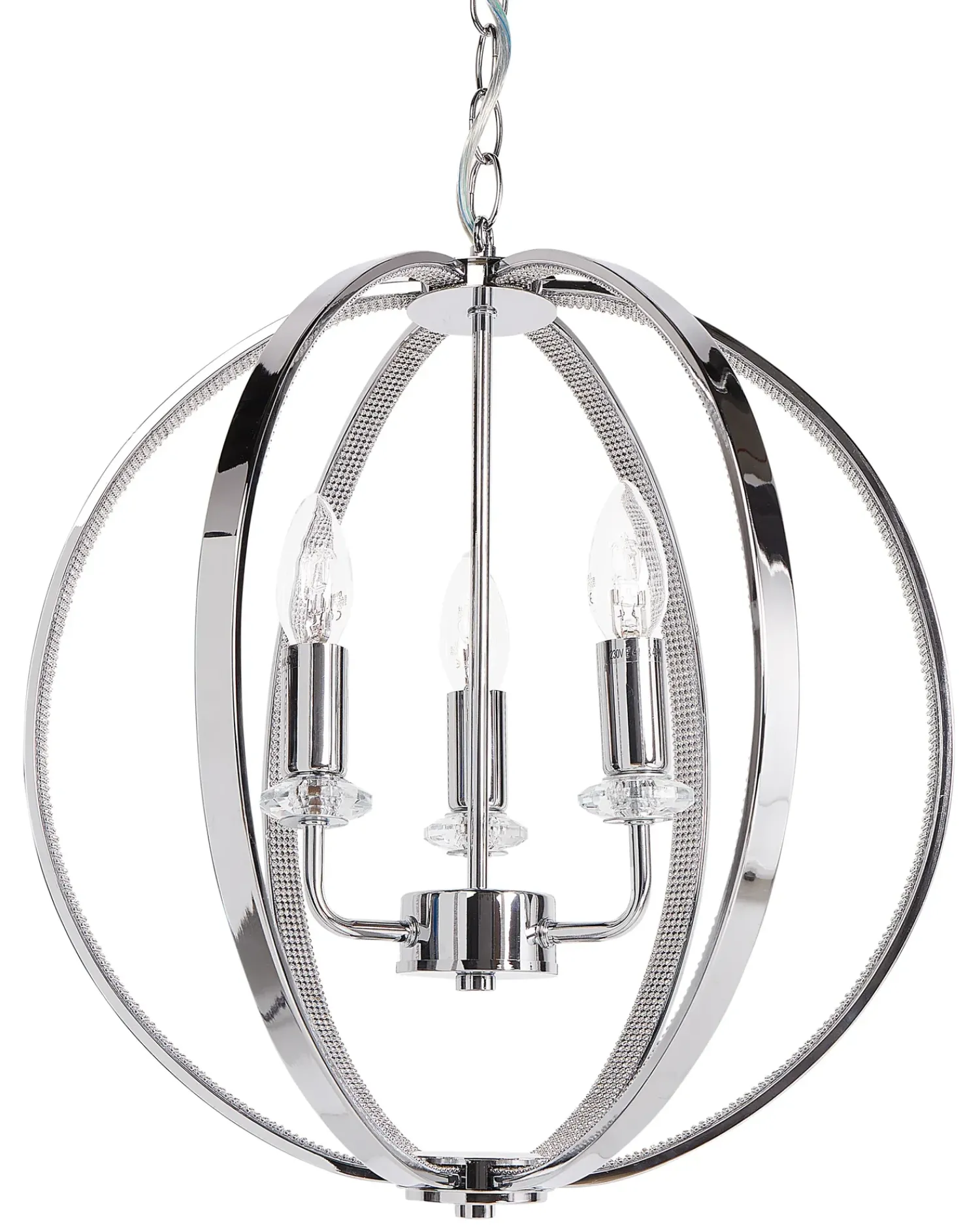 Discount Beliani Lampadario TENOIRO Metallo Argento