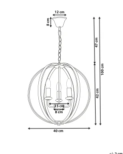 Discount Beliani Lampadario TENOIRO Metallo Argento