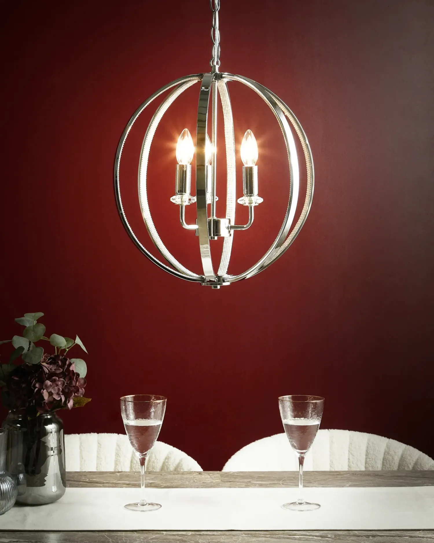 Discount Beliani Lampadario TENOIRO Metallo Argento